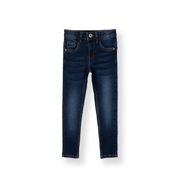 Poney Girls Navy Embroidered “P” Skinny Zip-Up Jeans