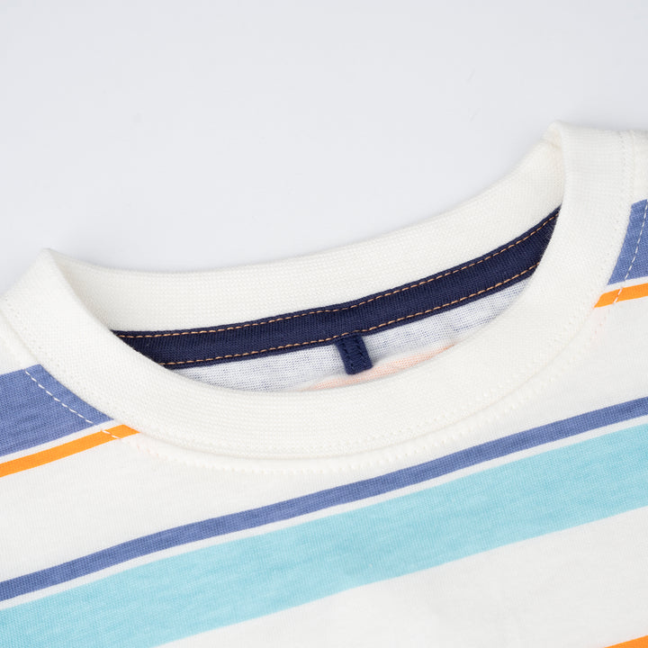 Poney Boys White Stripes in Style Short Sleeve Tee 2250030