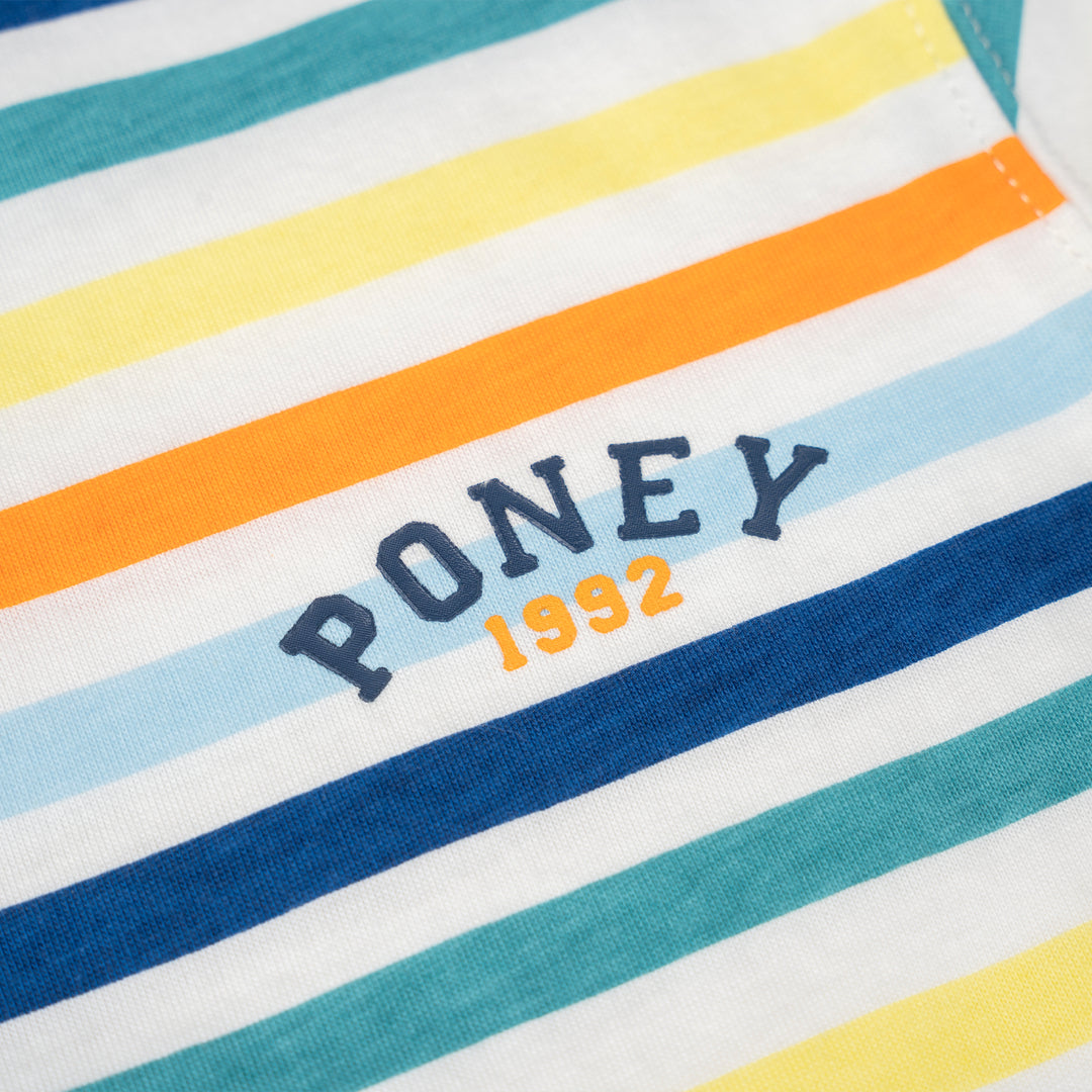 Poney Boys White Stripes in Style Short Sleeve Tee 2250036