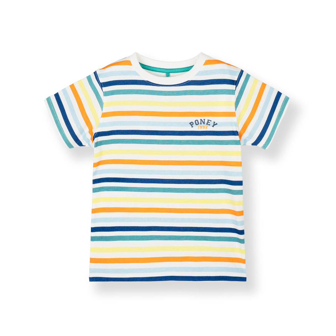 Poney Boys White Stripes in Style Short Sleeve Tee 2250036