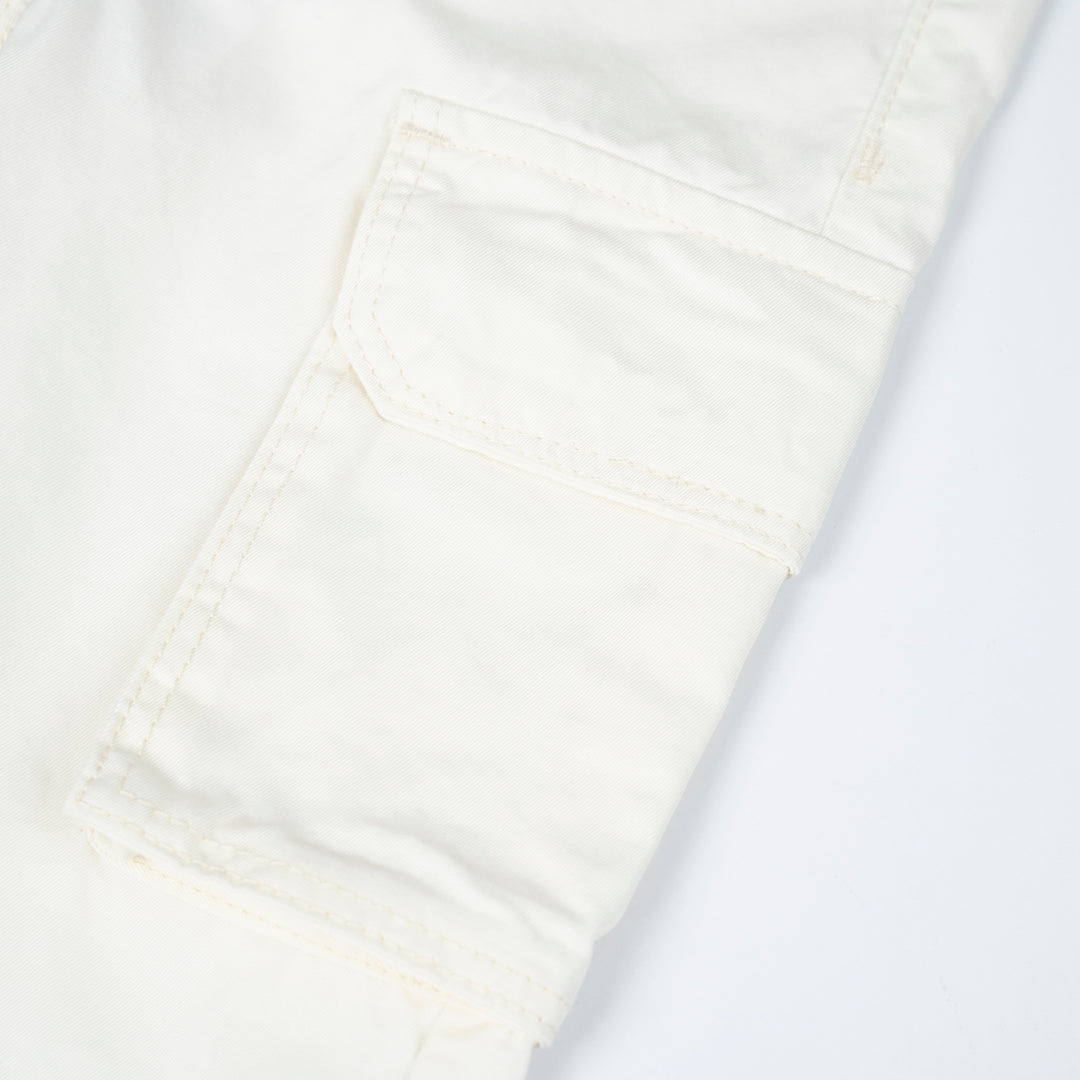 Poney Girls White 7/8 Cargo Long Pants