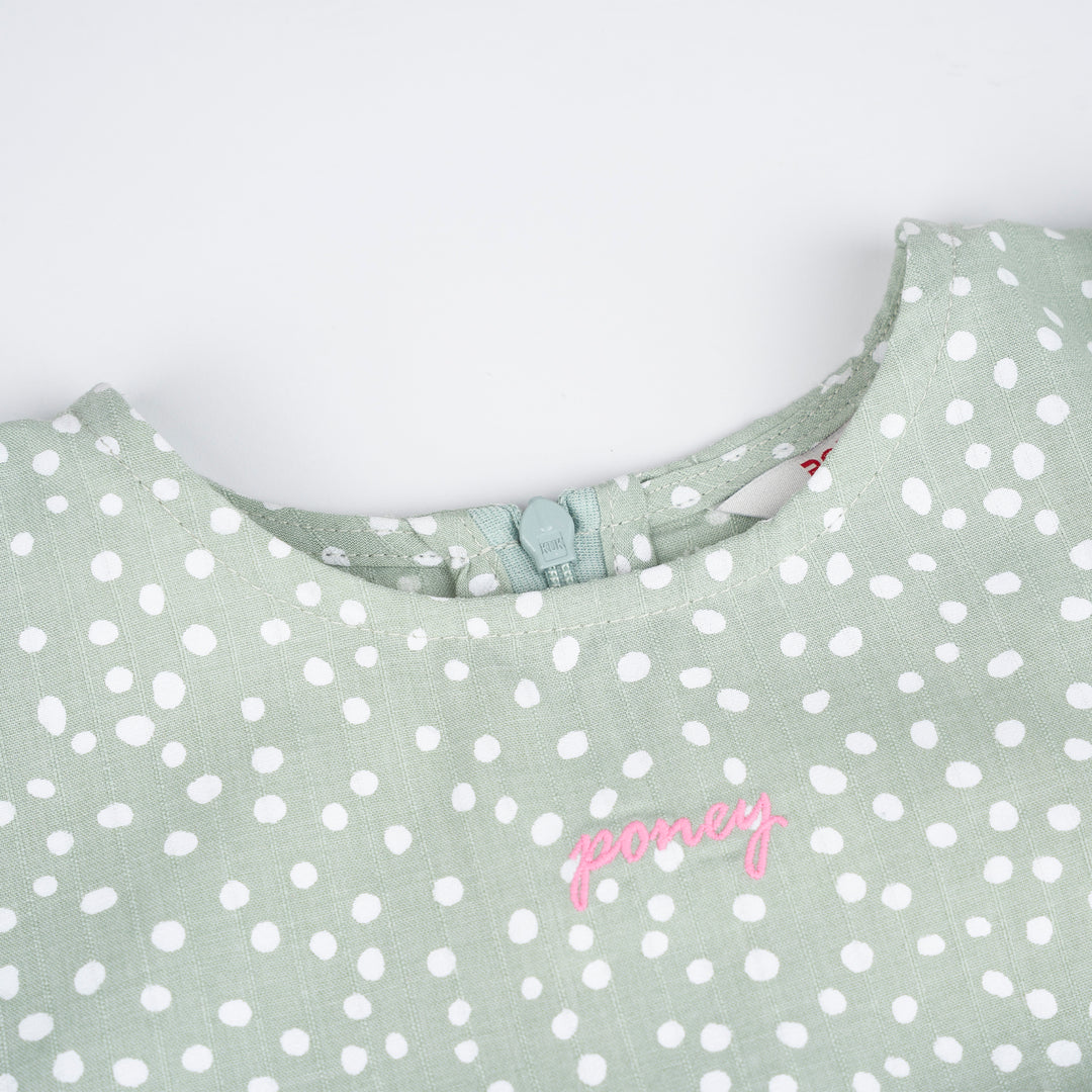 Poney Girls Green Forest Shade Sleeveless Dress