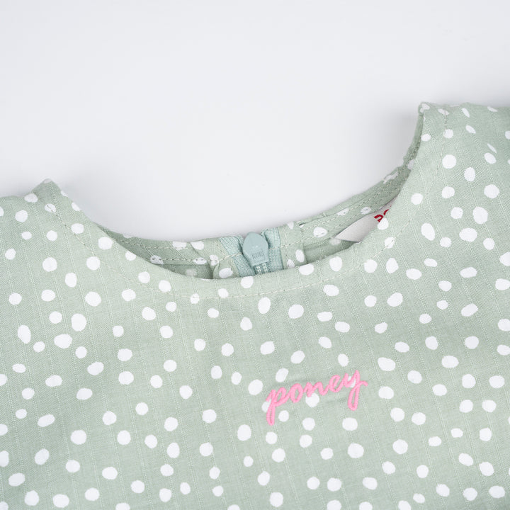 Poney Girls Green Forest Shade Sleeveless Dress