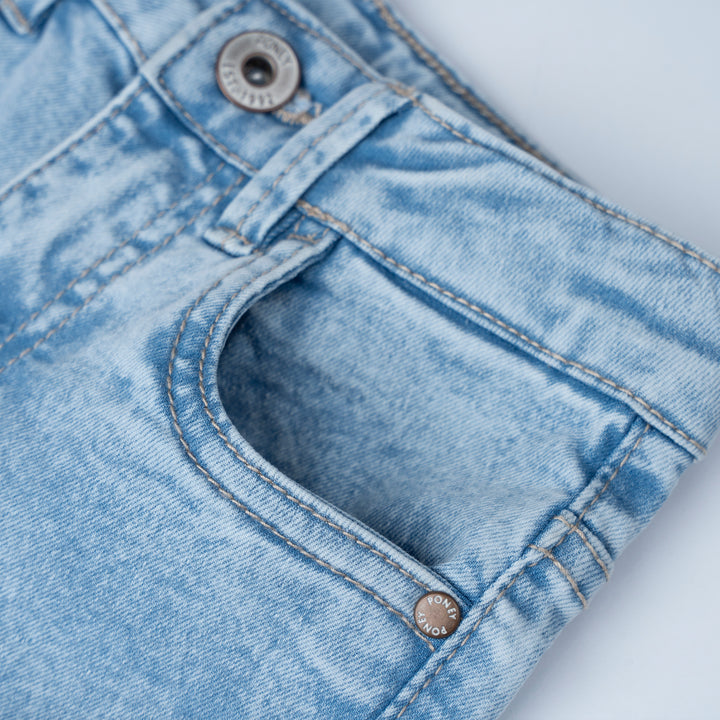 Poney Girls Light Blue Poney Skinny Zip-up Jeans
