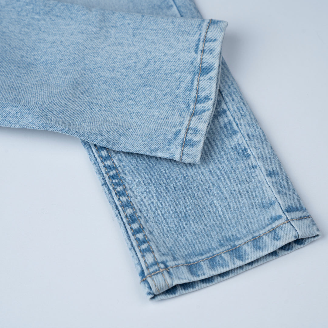 Poney Girls Light Blue Poney Skinny Zip-up Jeans