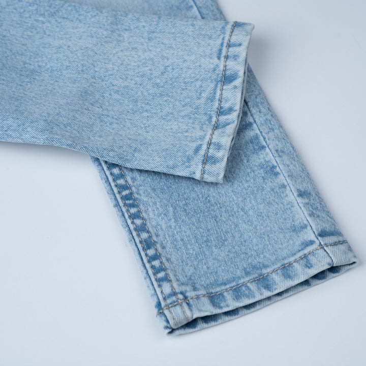 Poney Girls Light Blue Poney Skinny Zip-up Jeans