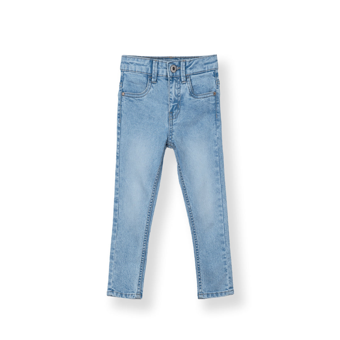 Poney Girls Light Blue Poney Skinny Zip-up Jeans