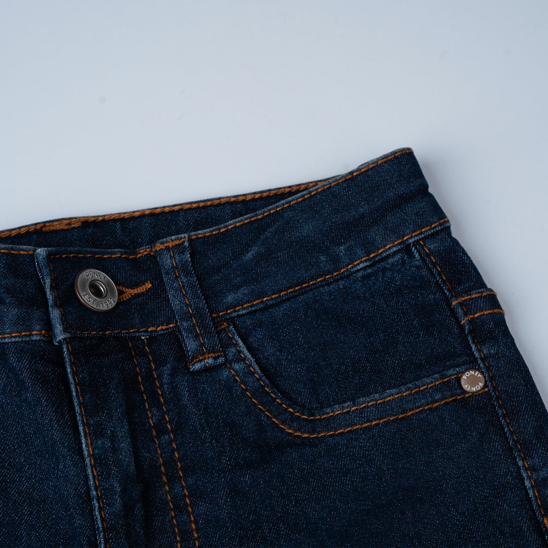 Poney Girls Navy Poney Skinny Zip-up Jeans