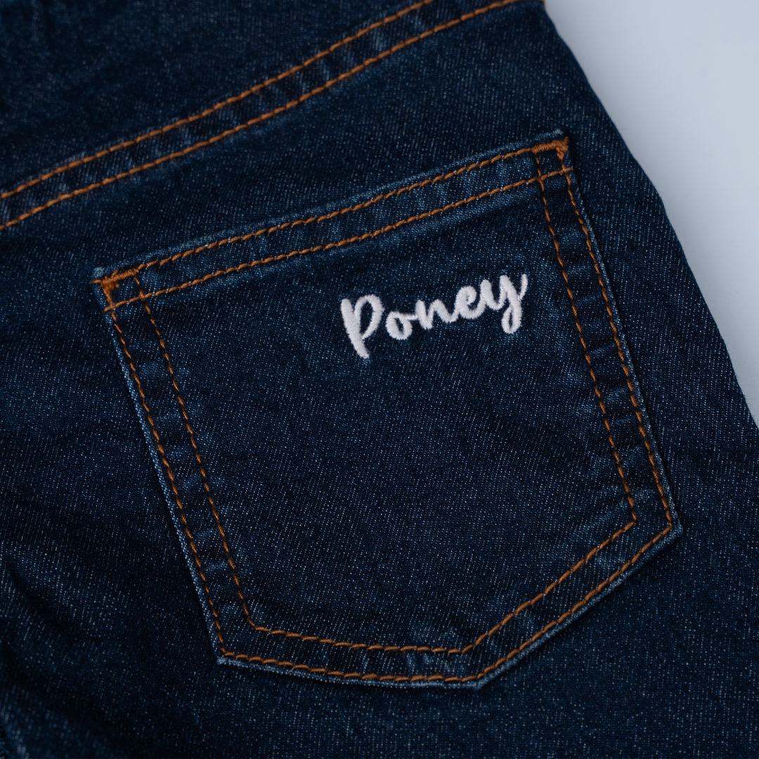 Poney Girls Navy Poney Skinny Zip-up Jeans