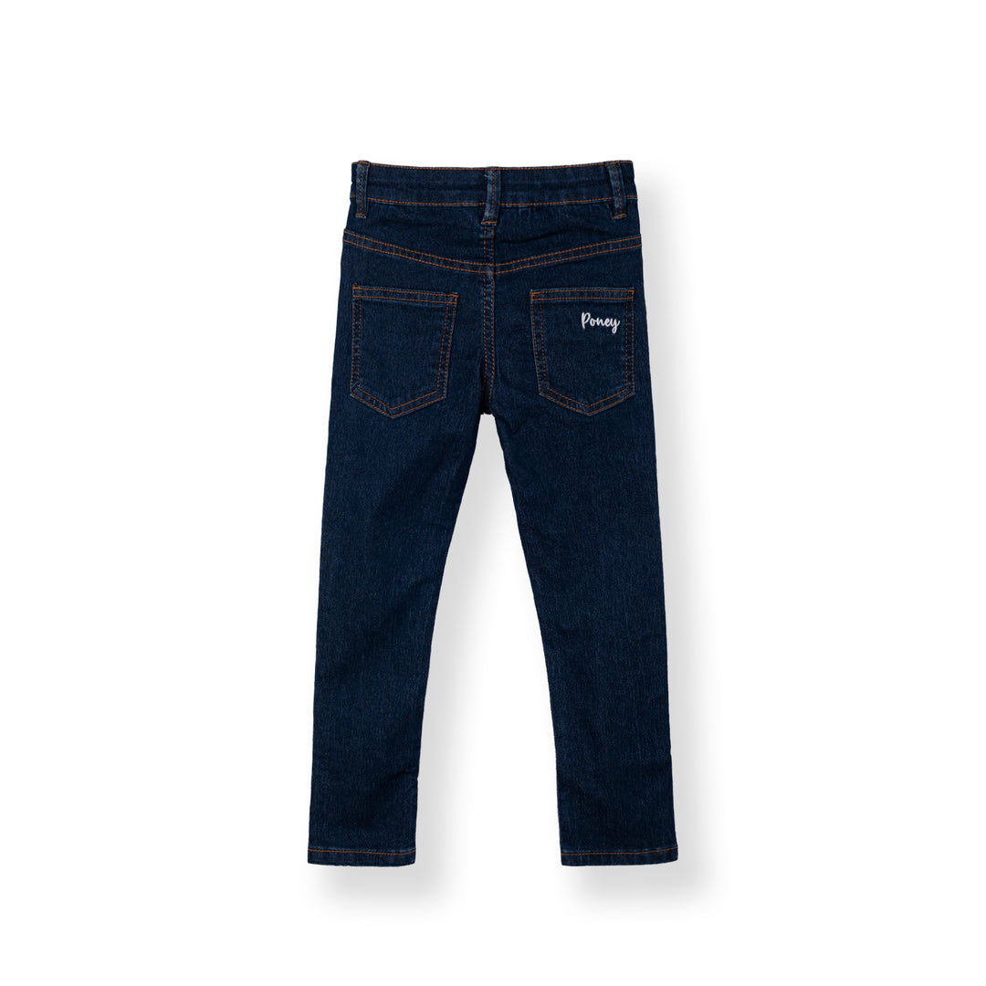 Poney Girls Navy Poney Skinny Zip-up Jeans