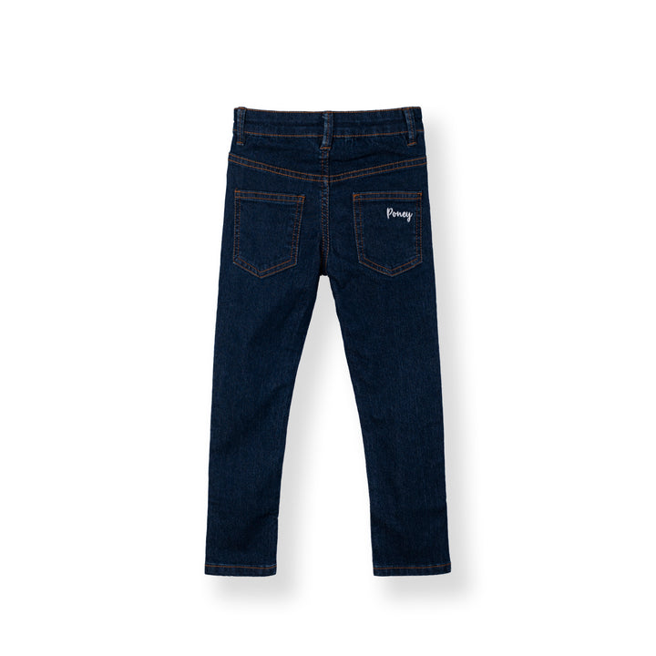 Poney Girls Navy Poney Skinny Zip-up Jeans