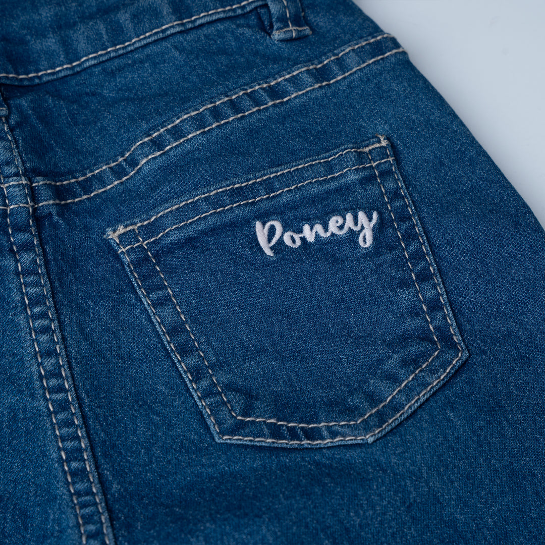 Poney Girls Medium Blue Poney Flare Cut Jeans