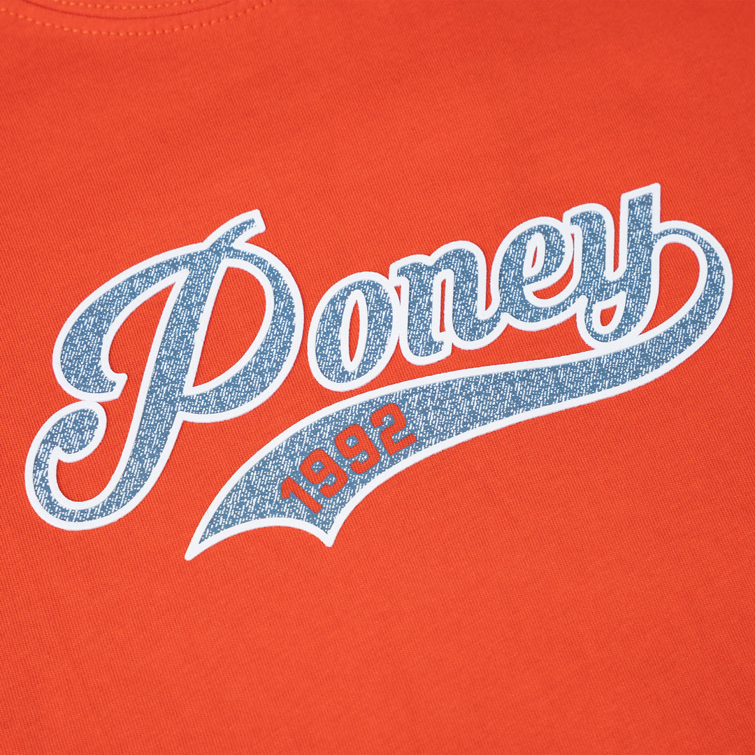 Poney Boys Orange Script Poney Logo Tee