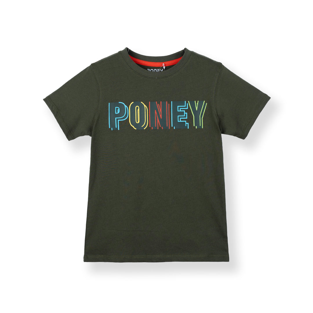 Poney Boys Green Color Pop! Poney Logo Tee
