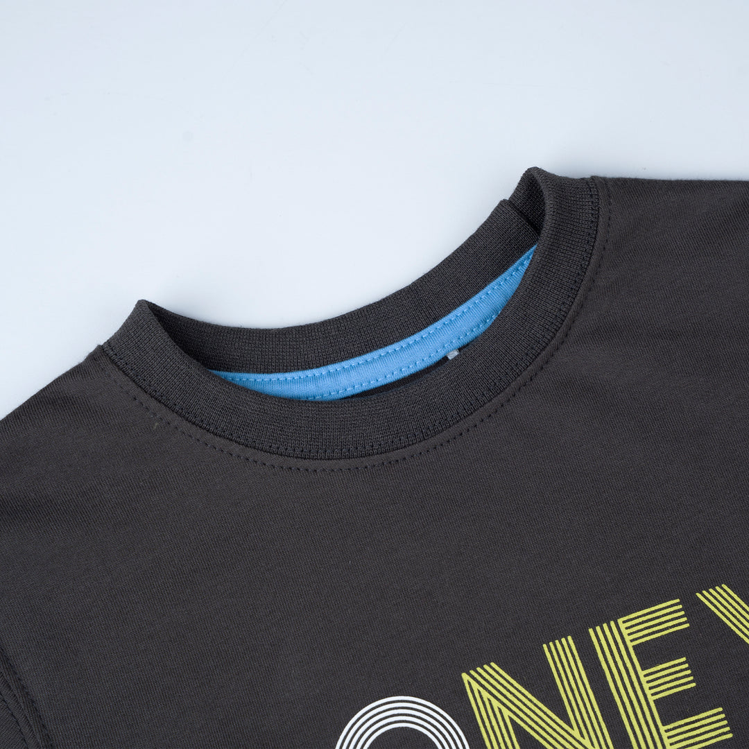 Poney Boys Dark Grey Fade Poney Logo Tee