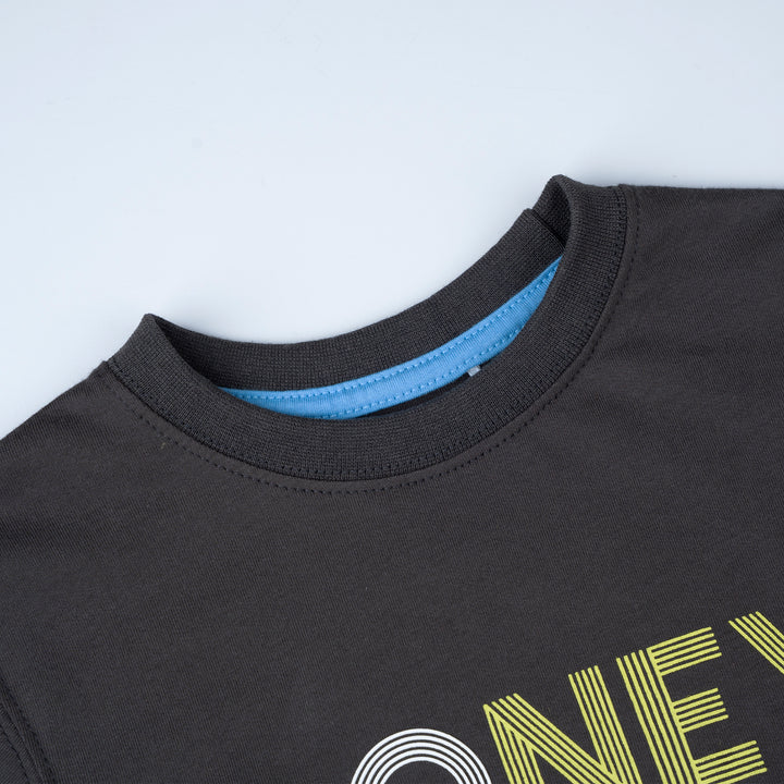 Poney Boys Dark Grey Fade Poney Logo Tee