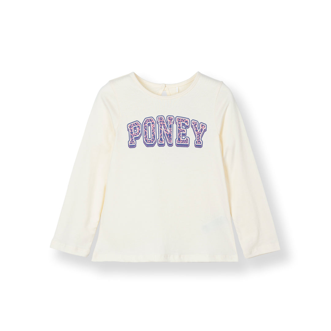 Poney Girls Cream Pristine Long Sleeve Tee