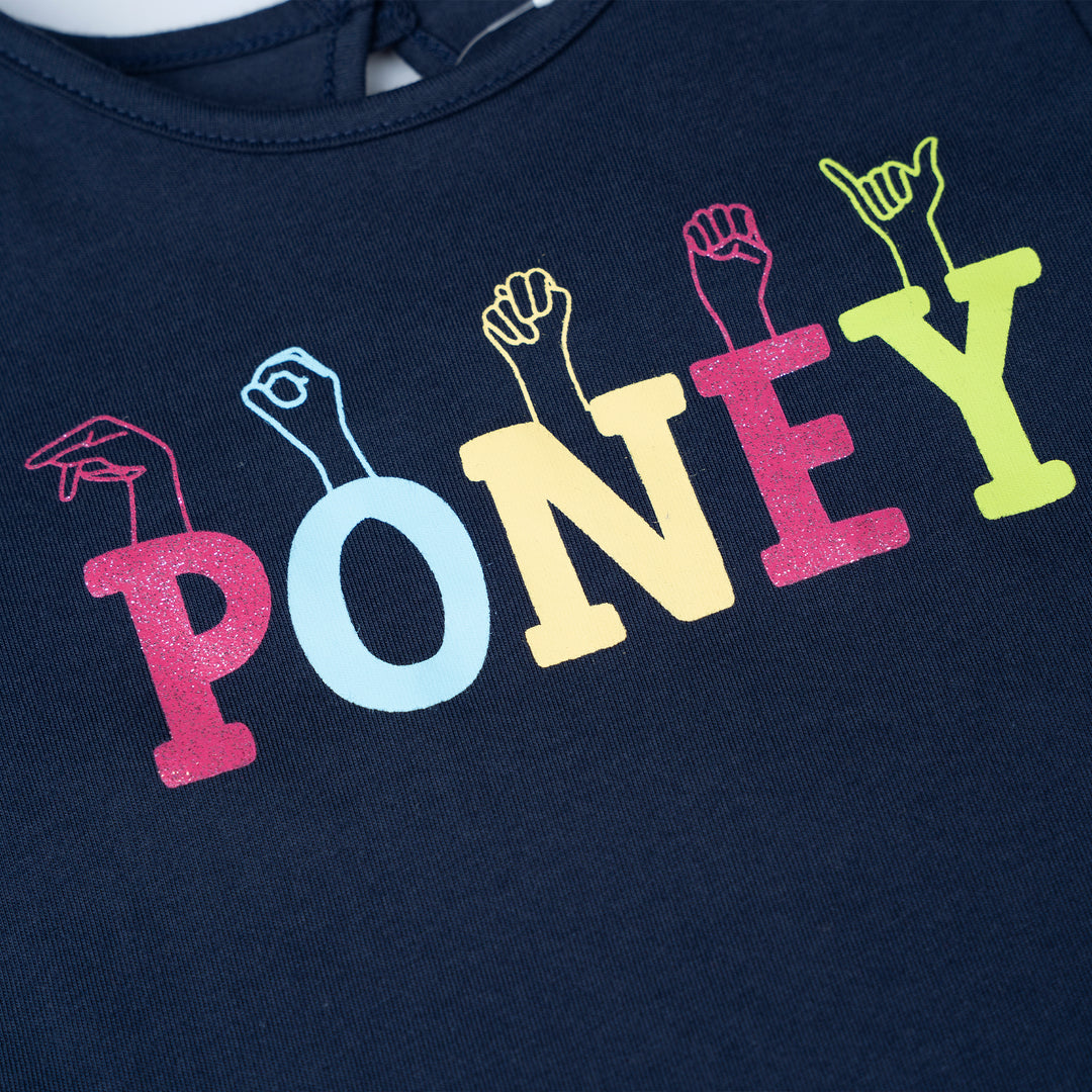 Poney Girls Navy Set Sail Long Sleeve Tee