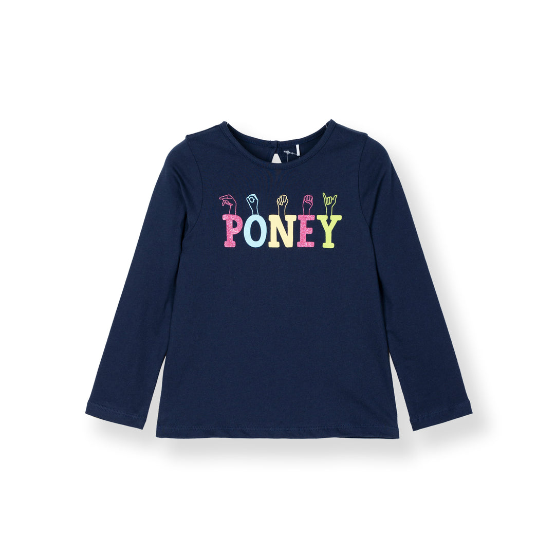 Poney Girls Navy Set Sail Long Sleeve Tee