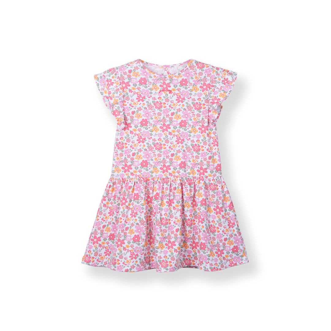 Poney Girls White Bloom Short Sleeve Dress