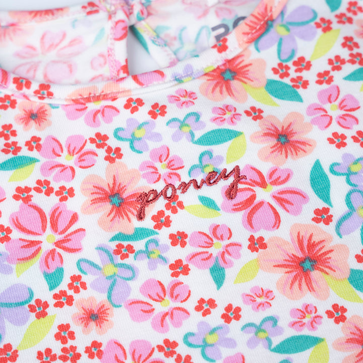 Poney Girls White Sunshine Garden Short Sleeve Dress