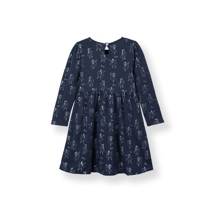 Poney Girls Dark Grey Midnight Ballerina Long Sleeve Dress