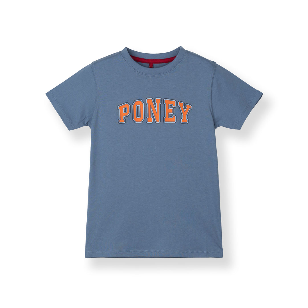 Poney Boys Graphic Blue Logo Short Sleeve Tee