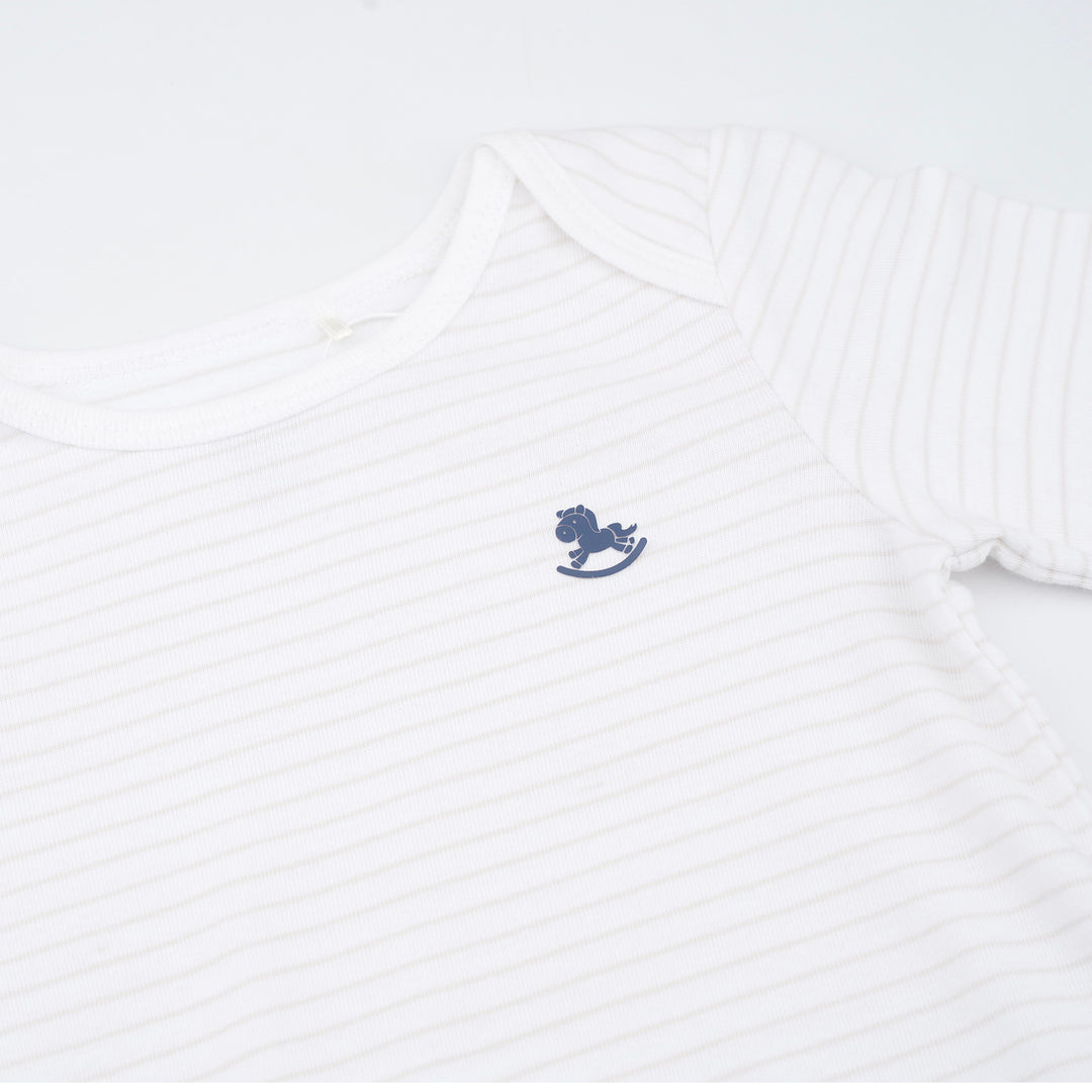 Poney Baby Boys Jasper Long Sleeve Sleepsuit with Snap Buttons