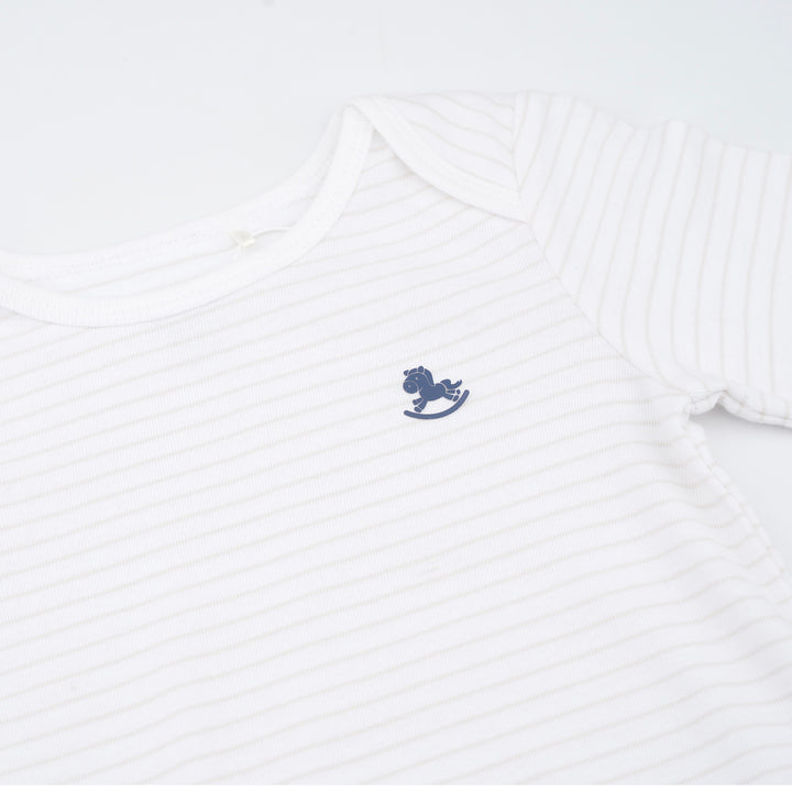 Poney Baby Boys Jasper Long Sleeve Sleepsuit with Snap Buttons