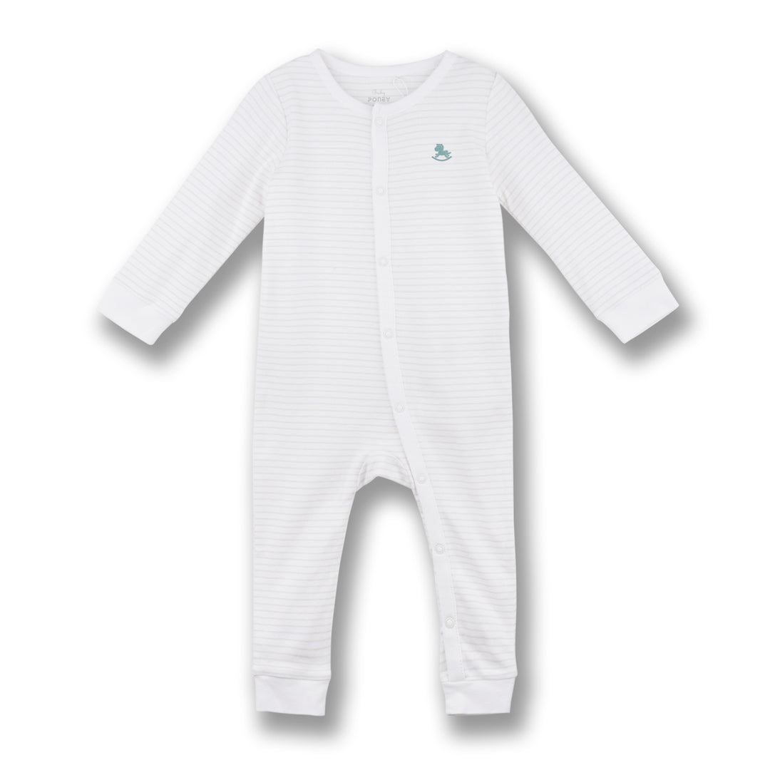 Poney Baby Boys Jasper Long Sleeve Sleepsuit with Snap Buttons