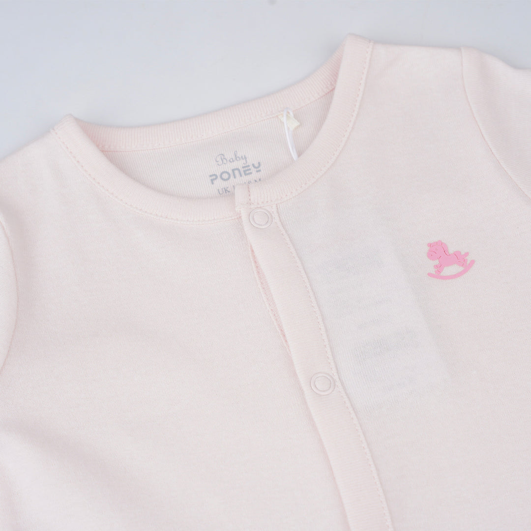 Poney Baby Girls Chloe Long Sleeve Sleepsuit with Snap Buttons
