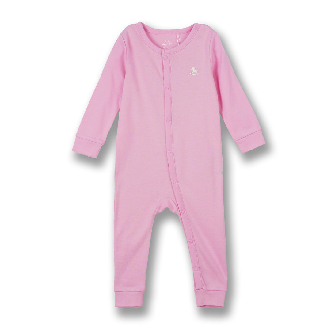 Poney Baby Girls Chloe Long Sleeve Sleepsuit with Snap Buttons