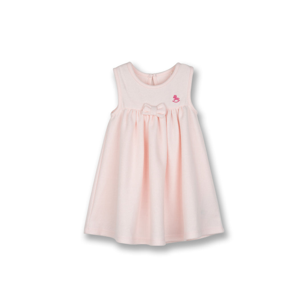 Poney Baby Girls Pink Classic Ribbon Sleeveless Dress