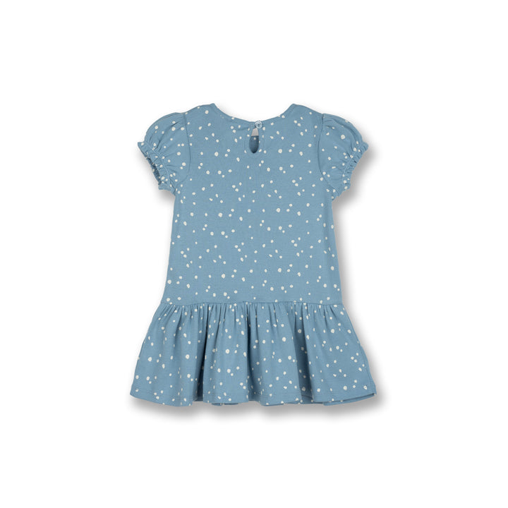 Poney Baby Girls Blue Pastel Dots Short Sleeve Dress