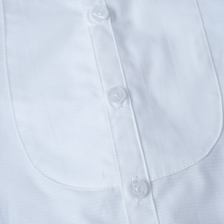 Poney Baby Boys White Mandarin Collar Long Sleeve Shirt