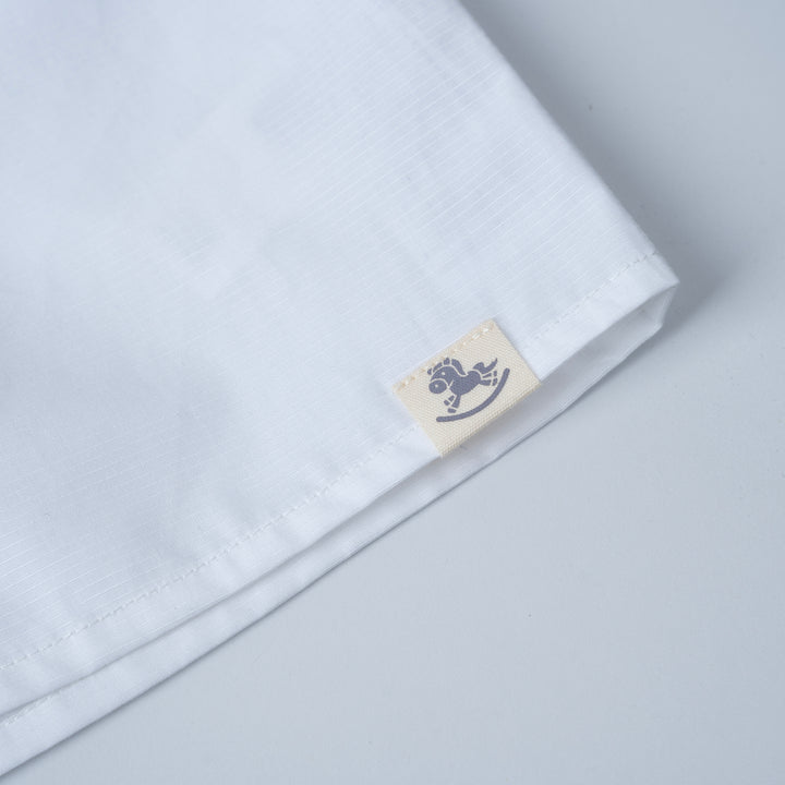 Poney Baby Boys White Mandarin Collar Long Sleeve Shirt