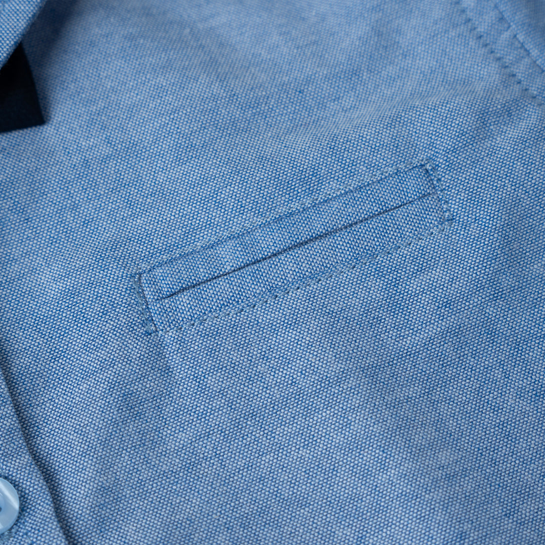 Poney Baby Boys Denim Chambray Long Sleeve Shirt with Bow Tie