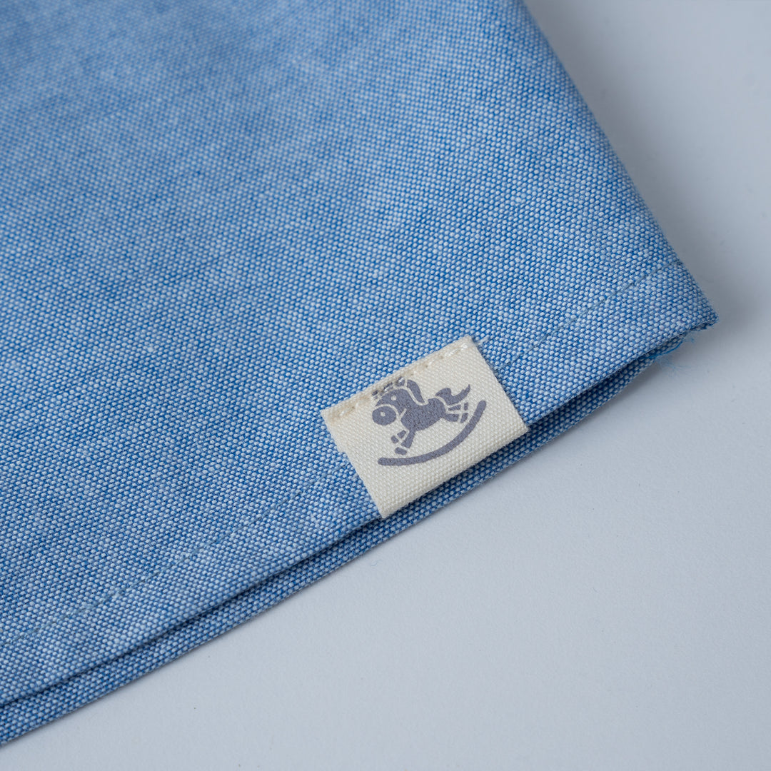 Poney Baby Boys Denim Chambray Long Sleeve Shirt with Bow Tie