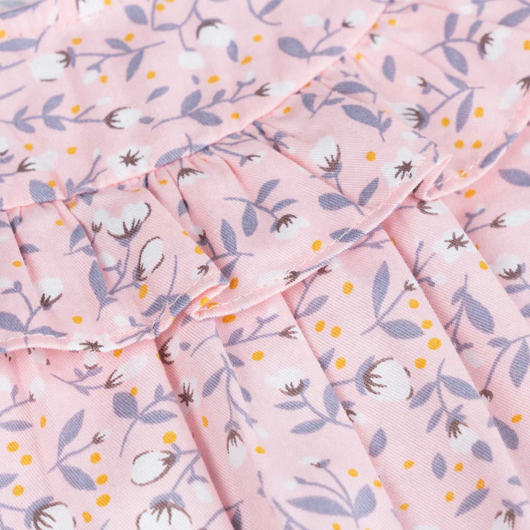 Poney Baby Light Pink Floral Long Sleeve Blouse & Legging Set