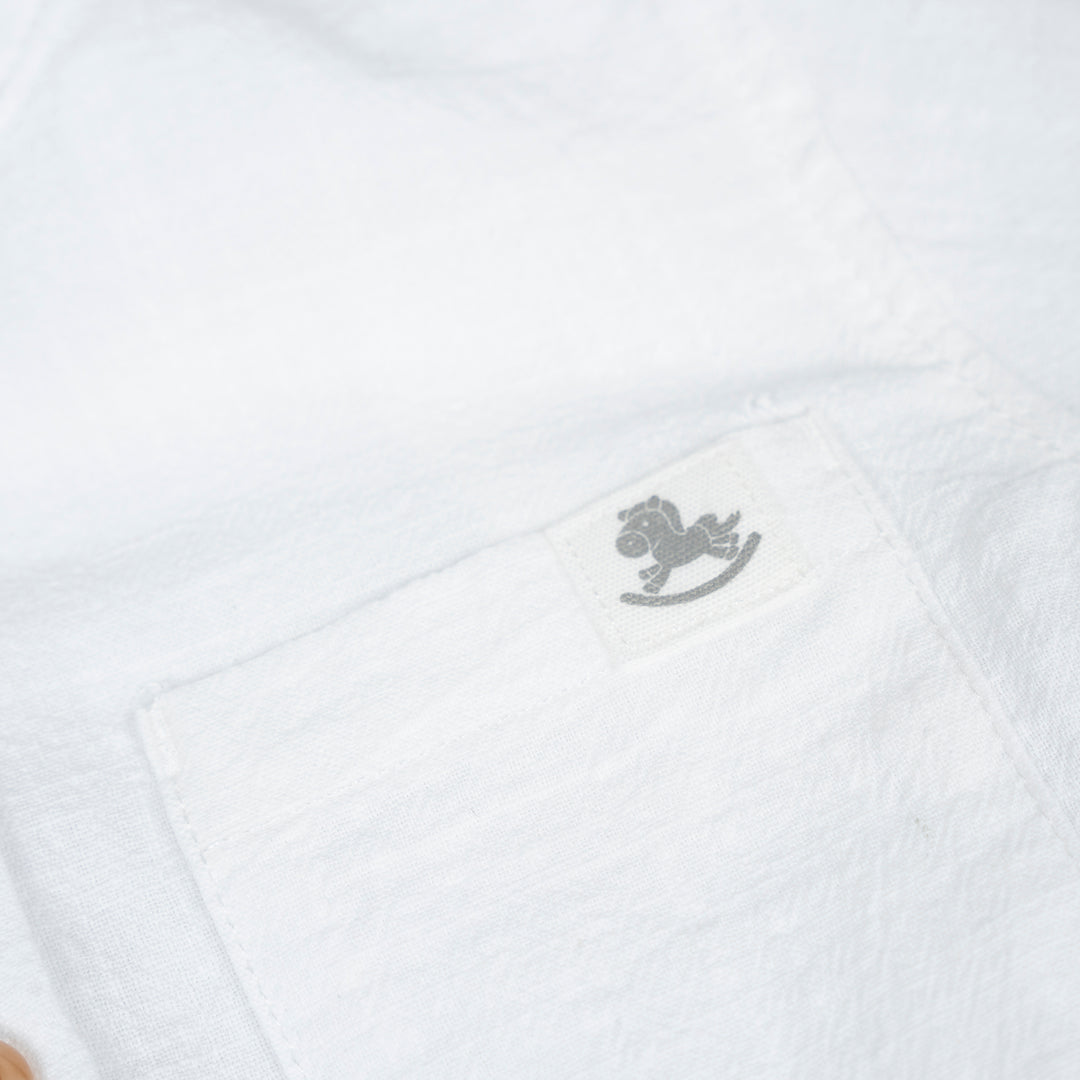 Poney Baby Boys White Textured Long Sleeve Shirt