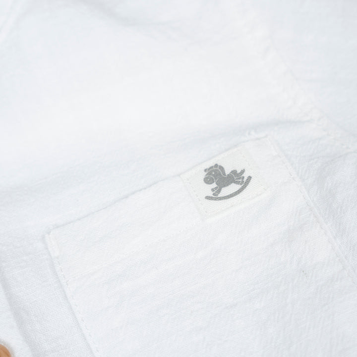 Poney Baby Boys White Textured Long Sleeve Shirt