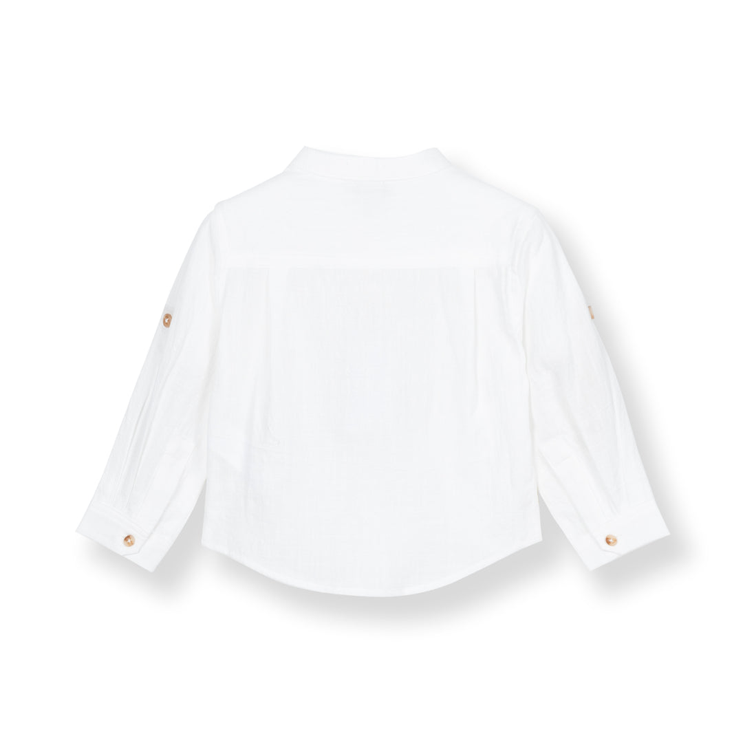 Poney Baby Boys White Textured Long Sleeve Shirt