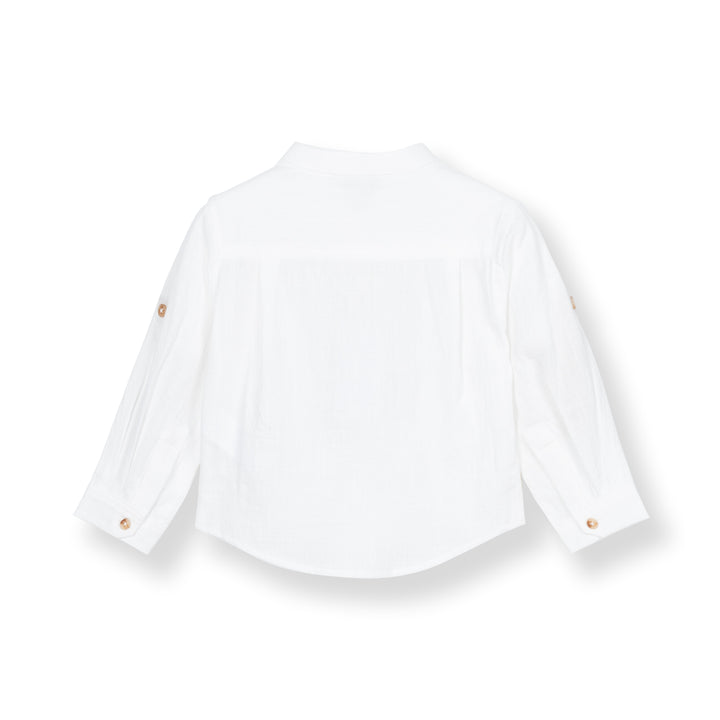 Poney Baby Boys White Textured Long Sleeve Shirt