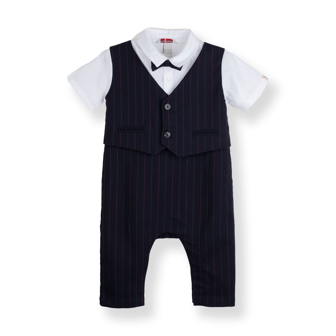 Poney Baby Boys Navy Classic Bodysuit With Vest
