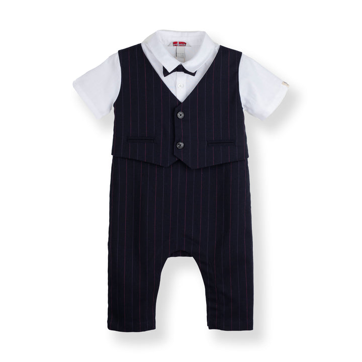 Poney Baby Boys Navy Classic Bodysuit With Vest