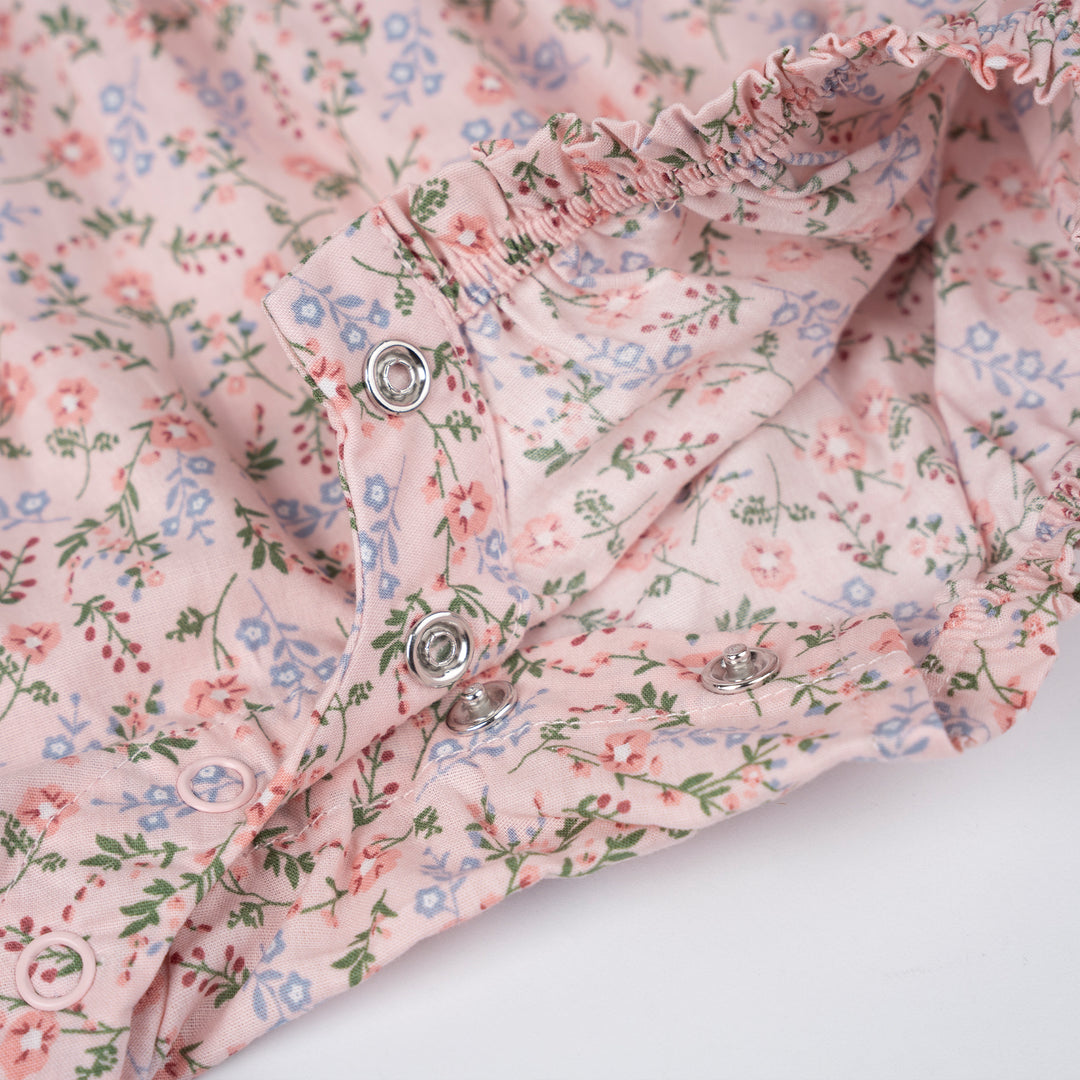 Poney Baby Girls Lt Pink Flowers Short Sleeve Blouse & Shorts Set