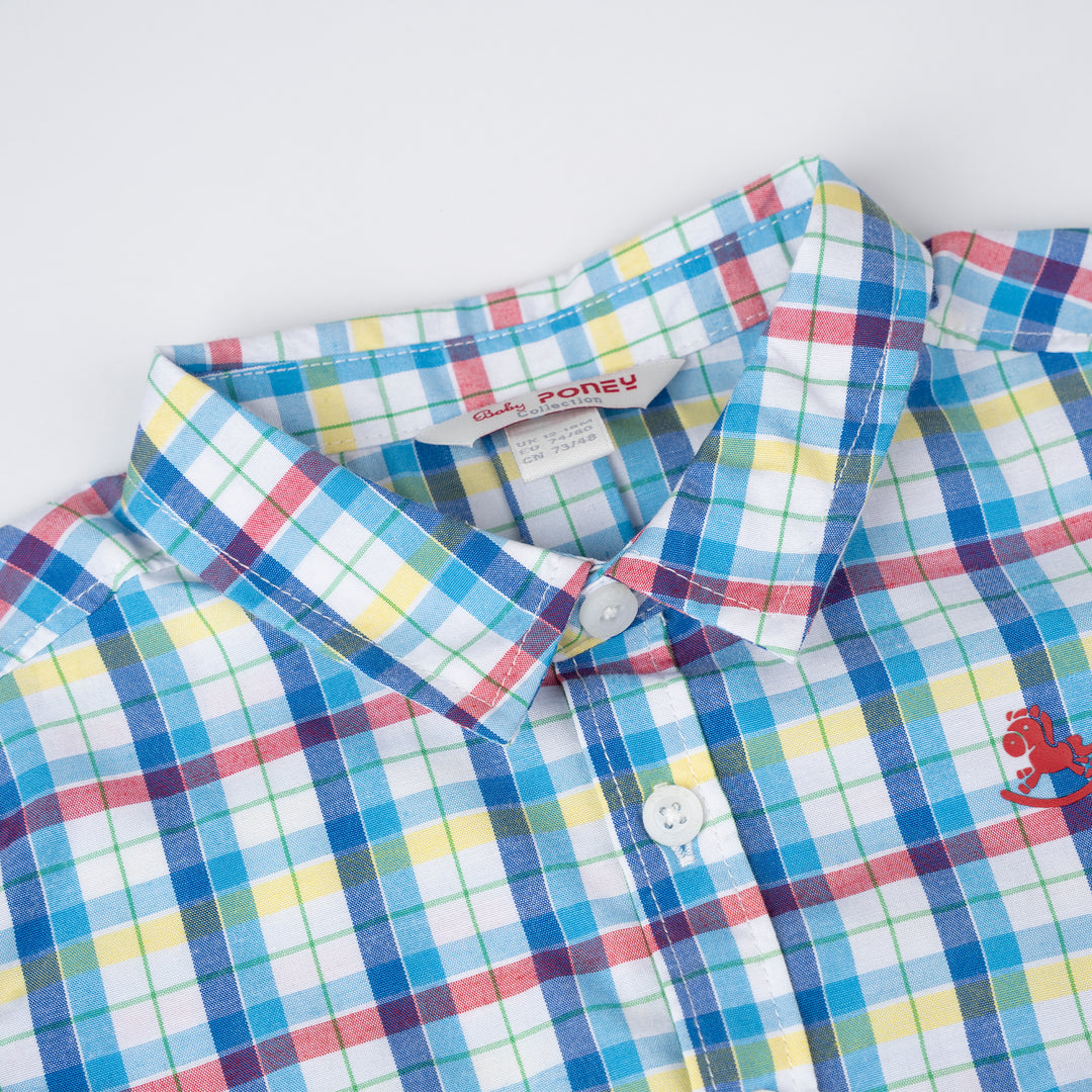 Poney Baby Boys Blue Stylish Short Sleeve Shirt & Bermuda Set