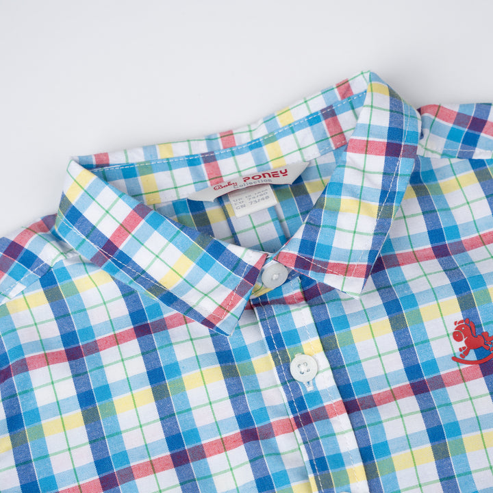 Poney Baby Boys Blue Stylish Short Sleeve Shirt & Bermuda Set