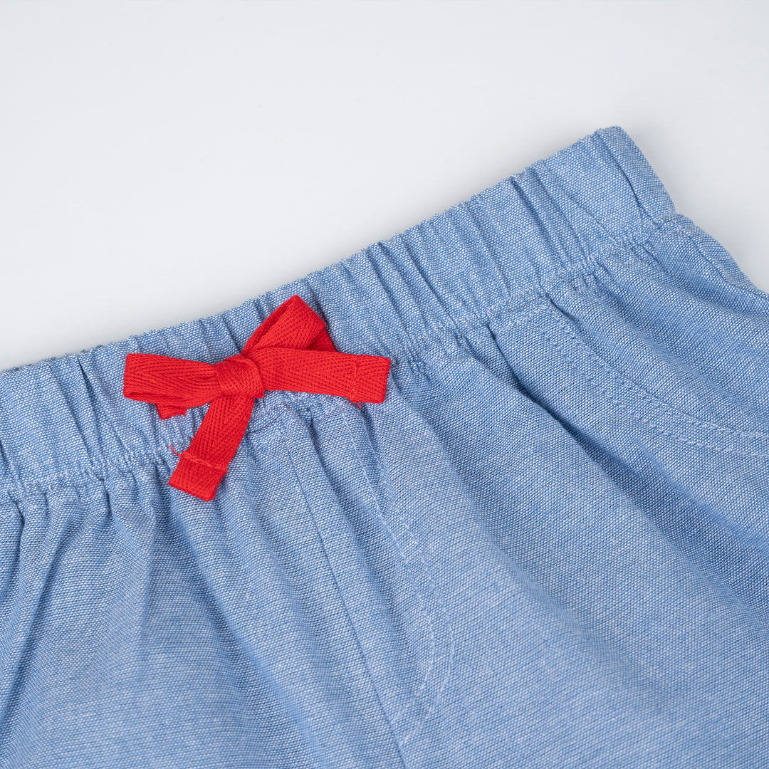 Poney Baby Boys Blue Stylish Short Sleeve Shirt & Bermuda Set