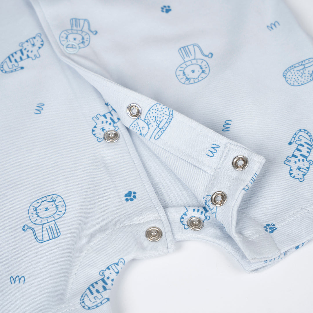 Poney Baby Boys Light Blue Little Wild Ones Short Sleeve Romper